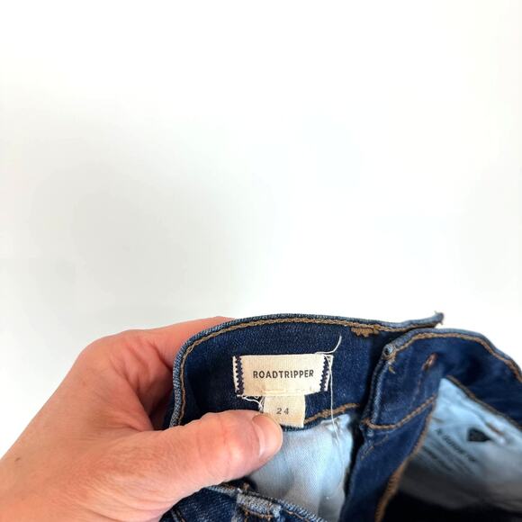 Madewell Roadtripper Skinny Mid Rise Stretch Jeans Dark Wash 24 Classic Preppy - Picture 8 of 10